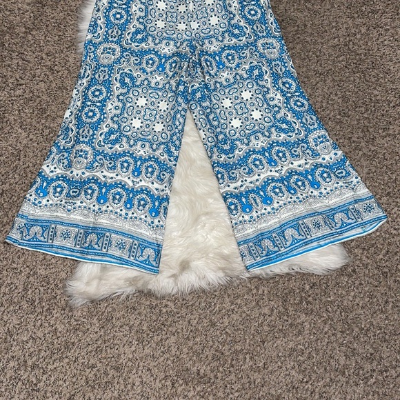 Feather Bone by Anthropologie Paisley Print Wide Leg Ankle Pants - Picture 6 of 10